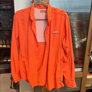 Columbia Vibrant Orange Outdoor Shirt